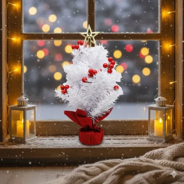 Cây Thông Mini Màu Trắng Trang Trí Noel 38 cm_20