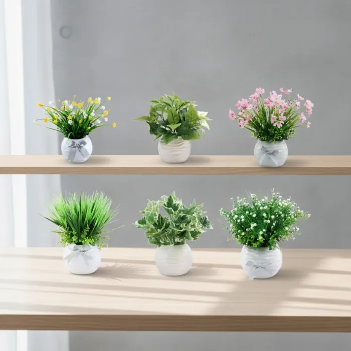 Cây Giả Mini Trang Trí Chậu Tròn – Xanh Mát Không Gian Làm Việc & Nhà Cửa 1 Chậu cây giả mini trang trí chậu tròn_23