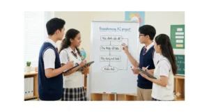 AI Super Designer 1 - Sách học sinh lớp 11 2 Học sinh làm việc nhóm, thảo luận và xây dựng quy trình cho dự án AI.