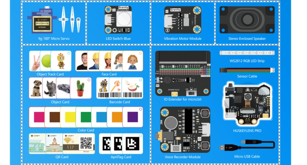 Bộ Học Tập STEM AI Cơ Bản Với Micro:bit 4 Linh Kiện Bộ STEM AI Cơ Bản Với Micro:bit