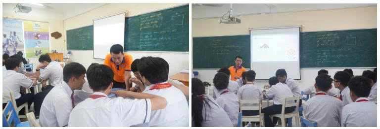 Dự Án Phòng STEM - AI Lab tại THCS Tôn Thất Tùng - Trọn Gói AI Robotics 2 Học sinh Trường THCS Tôn Thất Tùng trong giờ học Ugot AI Robotics