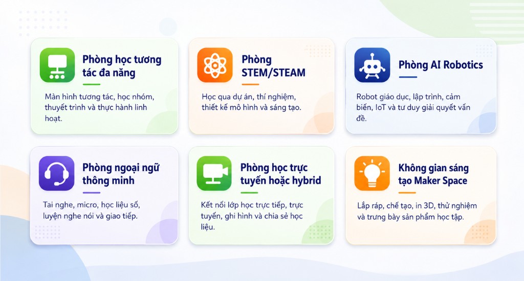 Phòng Học Thông Minh Là Gì? Giải Pháp Cho Trường Học Hiện Đại 2 Các mô hình phòng học thông minh phổ biến