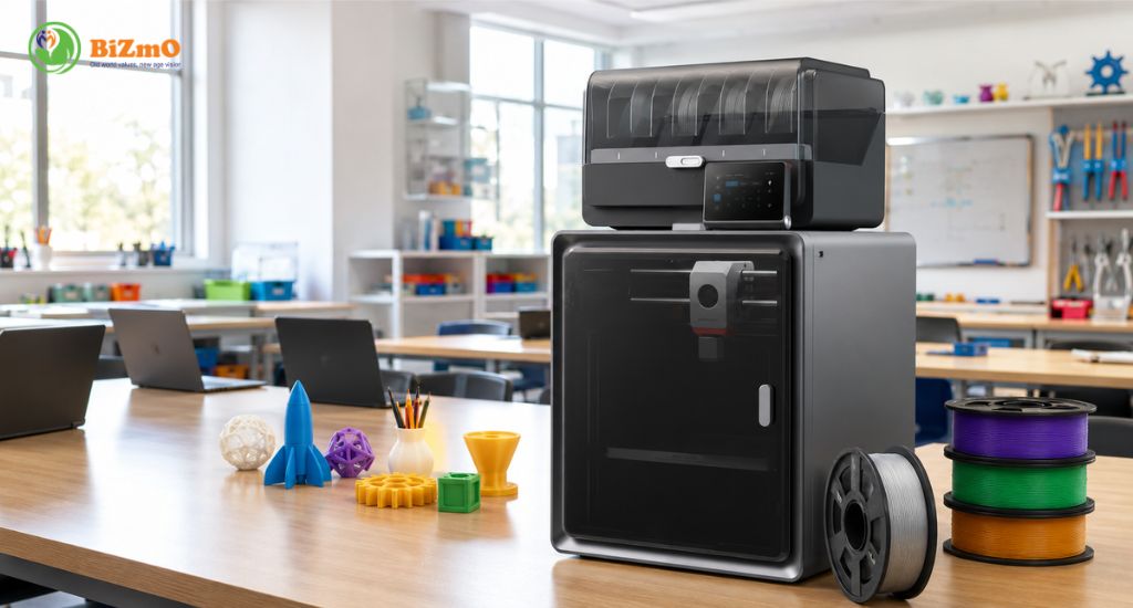 Máy in 3D giáo dục: Thiết bị cần thiết cho Makerspace trường học 1 Máy in 3D giáo dục Anycubic Kobra S1 Combo trong phòng STEM trường học, hỗ trợ học sinh thực hành thiết kế 3D và học tập sáng tạo.