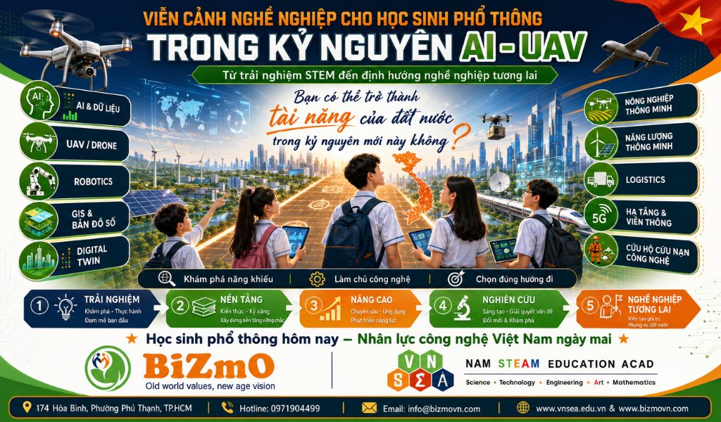 STEM Drone – Cánh cửa nghề nghiệp tương lai cho học sinh phổ thông trong kỷ nguyên AI 1 STEM Drone – Cánh cửa nghề nghiệp tương lai cho học sinH K12